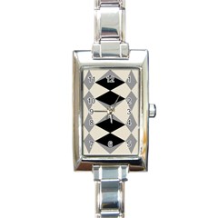 Abstract Pattern Geometric Backgrounds   Rectangle Italian Charm Watch by Eskimos