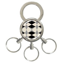 Abstract Pattern Geometric Backgrounds   3-ring Key Chain by Eskimos