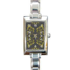 Folk Flowers Print Floral Pattern Ethnic Art Rectangle Italian Charm Watch by Eskimos