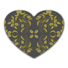 Folk Flowers Print Floral Pattern Ethnic Art Heart Mousepads by Eskimos