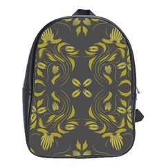 Folk flowers print Floral pattern Ethnic art School Bag (Large)