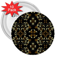 Folk flowers print Floral pattern Ethnic art 3  Buttons (10 pack) 