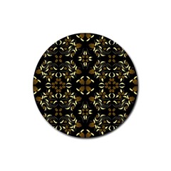 Folk flowers print Floral pattern Ethnic art Rubber Coaster (Round)