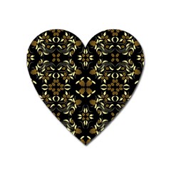 Folk Flowers Print Floral Pattern Ethnic Art Heart Magnet by Eskimos