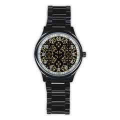 Folk flowers print Floral pattern Ethnic art Stainless Steel Round Watch