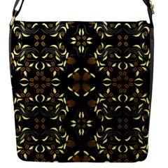 Folk Flowers Print Floral Pattern Ethnic Art Flap Closure Messenger Bag (s) by Eskimos