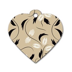 Folk Flowers Print Floral Pattern Ethnic Art Dog Tag Heart (two Sides)