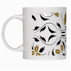 Folk Flowers Print Floral Pattern Ethnic Art White Mugs by Eskimos