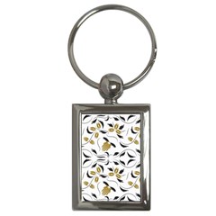 Folk Flowers Print Floral Pattern Ethnic Art Key Chain (rectangle) by Eskimos