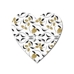 Folk Flowers Print Floral Pattern Ethnic Art Heart Magnet by Eskimos