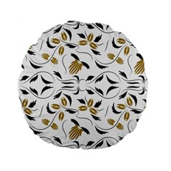 Folk Flowers Print Floral Pattern Ethnic Art Standard 15  Premium Flano Round Cushions by Eskimos