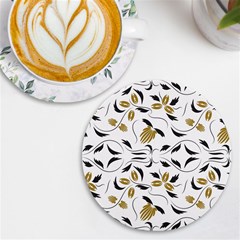 Folk Flowers Print Floral Pattern Ethnic Art Uv Print Round Tile Coaster