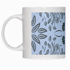 Folk Flowers Print Floral Pattern Ethnic Art White Mugs by Eskimos