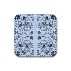 Folk Flowers Print Floral Pattern Ethnic Art Rubber Coaster (square) by Eskimos