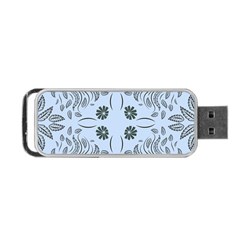 Folk Flowers Print Floral Pattern Ethnic Art Portable Usb Flash (one Side)