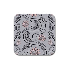 Folk Flowers Print Floral Pattern Ethnic Art Rubber Coaster (square) by Eskimos