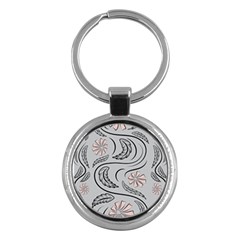 Folk Flowers Print Floral Pattern Ethnic Art Key Chain (round) by Eskimos