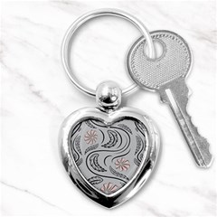 Folk Flowers Print Floral Pattern Ethnic Art Key Chain (heart) by Eskimos