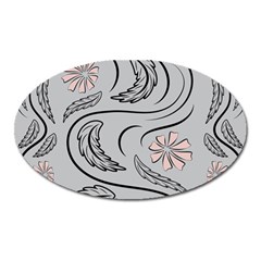 Folk Flowers Print Floral Pattern Ethnic Art Oval Magnet by Eskimos