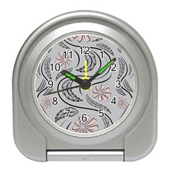 Folk Flowers Print Floral Pattern Ethnic Art Travel Alarm Clock by Eskimos