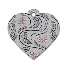 Folk Flowers Print Floral Pattern Ethnic Art Dog Tag Heart (one Side) by Eskimos