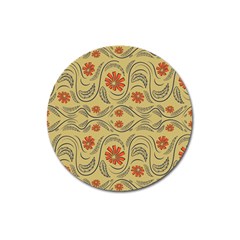 Folk Flowers Print Floral Pattern Ethnic Art Magnet 3  (round) by Eskimos