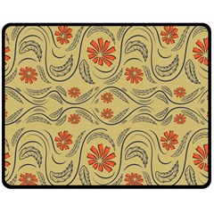 Folk Flowers Print Floral Pattern Ethnic Art Double Sided Fleece Blanket (medium)  by Eskimos