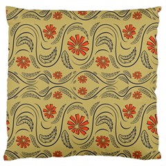 Folk Flowers Print Floral Pattern Ethnic Art Large Flano Cushion Case (one Side) by Eskimos