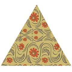 Folk Flowers Print Floral Pattern Ethnic Art Wooden Puzzle Triangle by Eskimos