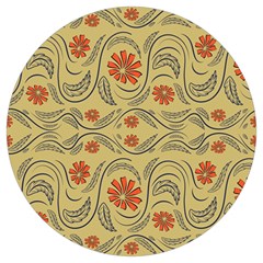 Folk Flowers Print Floral Pattern Ethnic Art Round Trivet