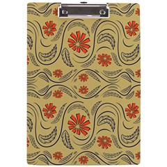 Folk Flowers Print Floral Pattern Ethnic Art A4 Clipboard by Eskimos