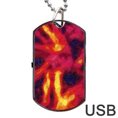 Requiem  Of The Glowing  Stars Dog Tag Usb Flash (one Side) by DimitriosArt