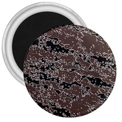 Brown And Black Abstract Vivid Texture 3  Magnets