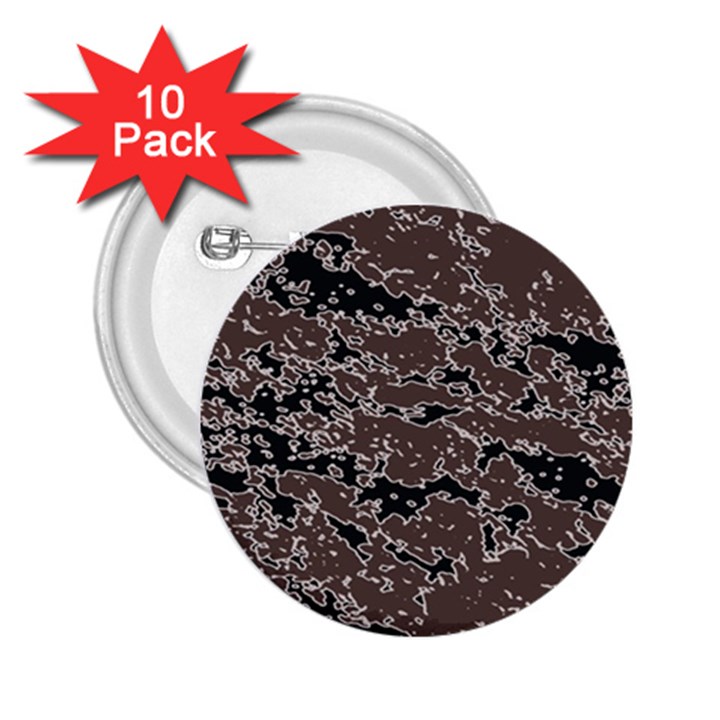 Brown And Black Abstract Vivid Texture 2.25  Buttons (10 pack) 