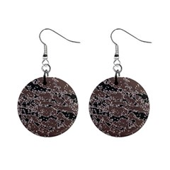 Brown And Black Abstract Vivid Texture Mini Button Earrings by dflcprintsclothing