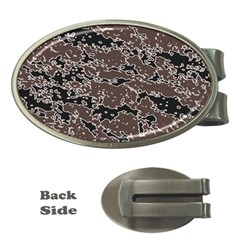 Brown And Black Abstract Vivid Texture Money Clips (oval)  by dflcprintsclothing