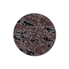 Brown And Black Abstract Vivid Texture Rubber Coaster (round) by dflcprintsclothing