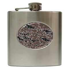 Brown And Black Abstract Vivid Texture Hip Flask (6 Oz) by dflcprintsclothing