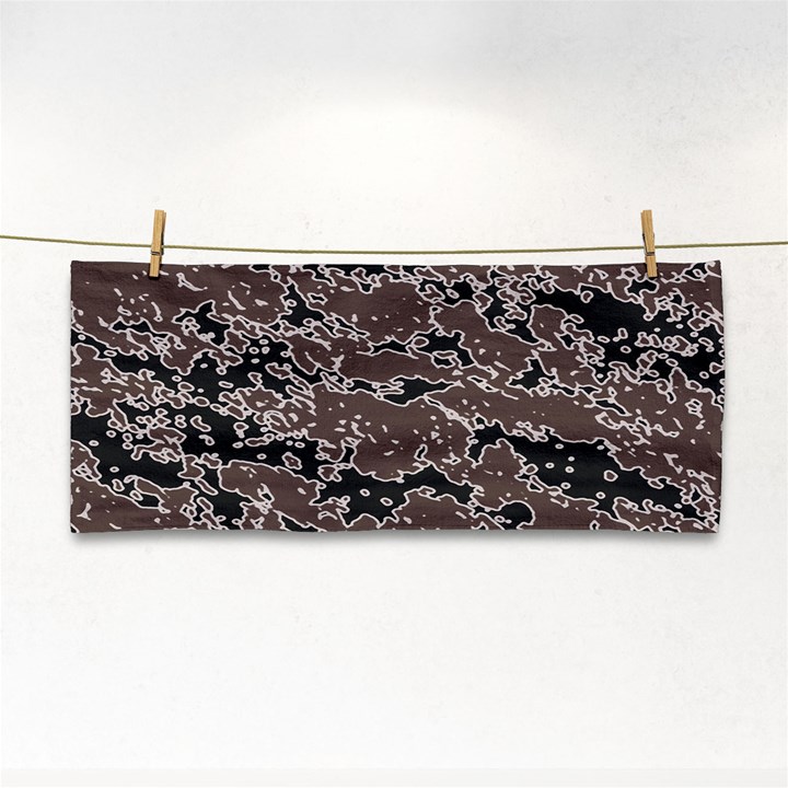 Brown And Black Abstract Vivid Texture Hand Towel