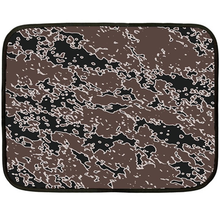 Brown And Black Abstract Vivid Texture Double Sided Fleece Blanket (Mini) 