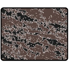 Brown And Black Abstract Vivid Texture Fleece Blanket (medium)  by dflcprintsclothing