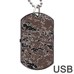 Brown And Black Abstract Vivid Texture Dog Tag Usb Flash (two Sides) by dflcprintsclothing