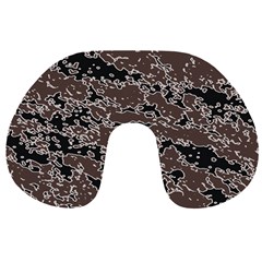 Brown And Black Abstract Vivid Texture Travel Neck Pillow by dflcprintsclothing