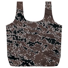 Brown And Black Abstract Vivid Texture Full Print Recycle Bag (xl)