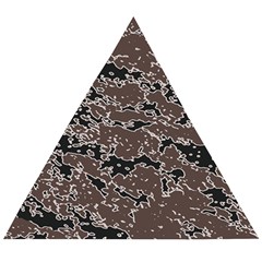 Brown And Black Abstract Vivid Texture Wooden Puzzle Triangle by dflcprintsclothing