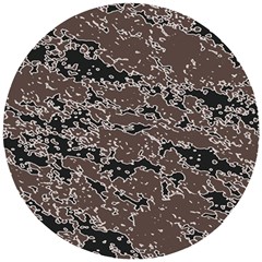 Brown And Black Abstract Vivid Texture Wooden Puzzle Round