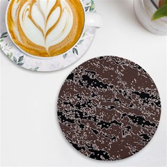 Brown And Black Abstract Vivid Texture Uv Print Round Tile Coaster