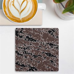 Brown And Black Abstract Vivid Texture Uv Print Square Tile Coaster 