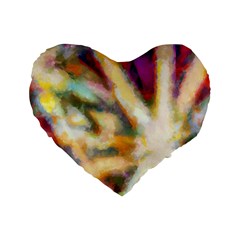 Requiem  Of The Rainbow Stars Standard 16  Premium Flano Heart Shape Cushions by DimitriosArt