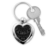 Charcoal Mandala Key Chain (Heart) Front